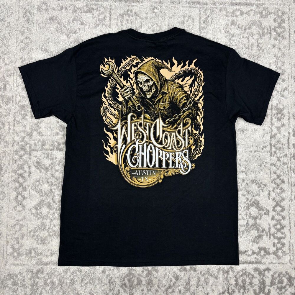 NEW West Coast Choppers West Coast Choppers Grim Reaper T-Shirt Size Large